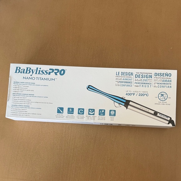 BaBylissPRO Nano Titanium Blue and Silver Curling Wand - Picture 4 of 4